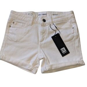 White Denim Cuffed Shorts/Girls 12